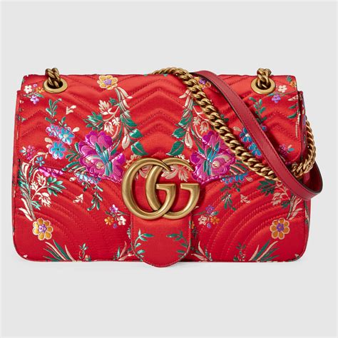 gucci flower motif shoulder bags|Gucci bag flower design.